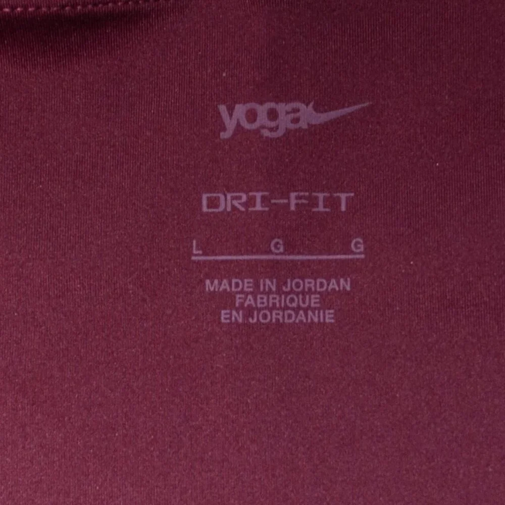 Nike Yoga High Waist Leggings Womens Large L Red Lurex Dri Fit Athletic